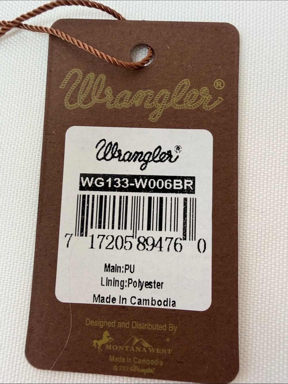 Wrangler Brown, Black & White Cowhide Zip Wallet with Wristlet - Picture 6 of 6
